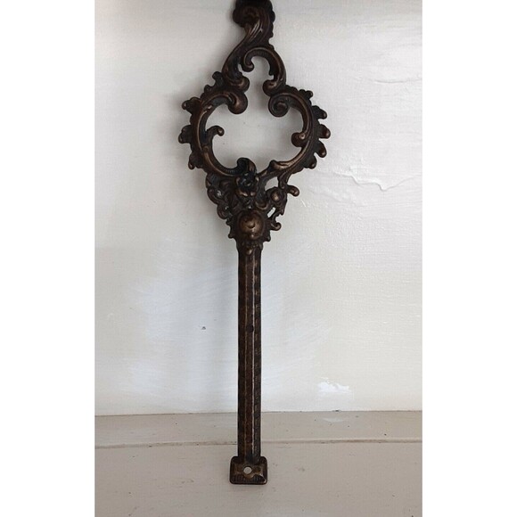 Antique architectural salvage wall decor 12"X4 key escutcheon? bronze tone relic - Picture 1 of 5